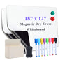 2 Pcs White Board Sticker Adhesive,18*12 in Magnetic Dry Erase Board Paper for Wall,Self Adhesive White Board Sticker for Kids Home Office School with 8 Markers,Magnet Eraser,Removable Adhesive Tape