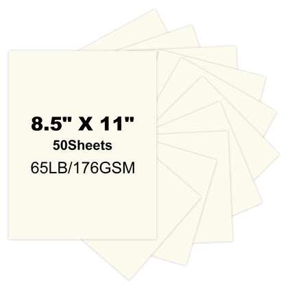 50 Sheets Cardstock Paper 8.5" x 11", 230gsm/ 85 Lb Heavyweight Cover Card Stock for Printer, DIY Crafts, Greeting Cards Making, Invitations, Scrapbooking, Drawing (Cream, 8.5"x11"/)