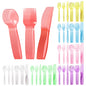 150 PCS Colorful Plastic Silverware Set Glitter Disposable Cutlery Set Included 50 Forks 50 Spoons 50 Knives for Neon Party Favors Birthday Wedding Baby Shower Party Utensils Supplies, 7 Colors
