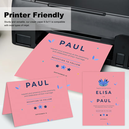 100 Sheets Cardstock Paper 8.5" x 11", 230gsm/ 85 Lb Heavyweight Cover Card Stock for Printer, DIY Crafts, Greeting Cards Making, Invitations, Scrapbooking, Drawing (Pink, 8.5"x11")