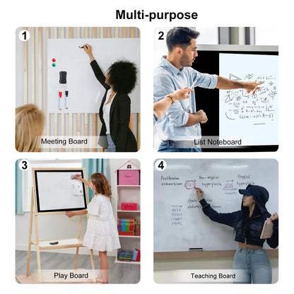 2 Pcs White Board Sticker Adhesive,18*12 in Magnetic Dry Erase Board Paper for Wall,Self Adhesive White Board Sticker for Kids Home Office School with 8 Markers,Magnet Eraser,Removable Adhesive Tape