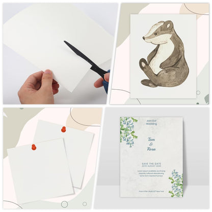 50 Sheets Cardstock Paper 8.5" x 11", 230gsm/ 85 Lb Heavyweight Cover Card Stock for Printer, DIY Crafts, Greeting Cards Making, Invitations, Scrapbooking, Drawing (Cream, 8.5"x11"/)