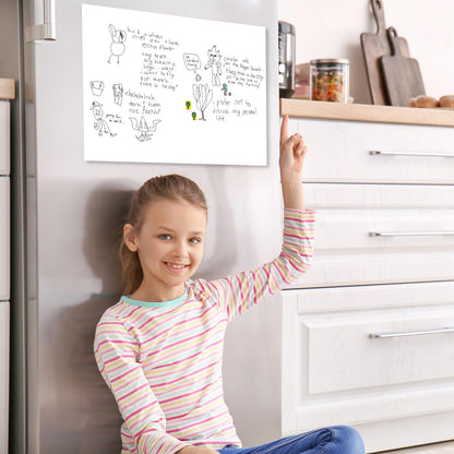 2 Pcs White Board Sticker Adhesive,18*12 in Magnetic Dry Erase Board Paper for Wall,Self Adhesive White Board Sticker for Kids Home Office School with 8 Markers,Magnet Eraser,Removable Adhesive Tape