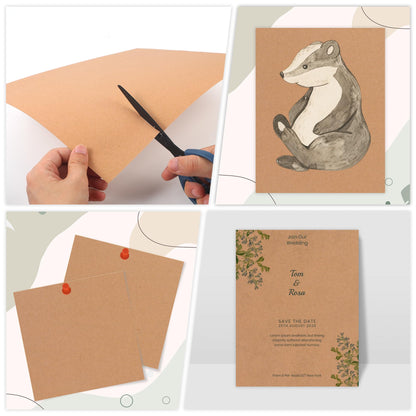 50 Sheets Cardstock Paper 8.5" x 11", 230gsm/ 85 Lb Heavyweight Cover Card Stock for Printer, DIY Crafts, Greeting Cards Making, Invitations, Scrapbooking, Drawing (Brown, 8.5"x11")
